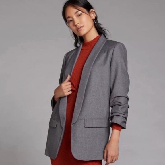 Anthropologie Jackets & Blazers - Mare Mare x Anthropologie Boyfriend Blazer Size Small Longline Ruched Sleeves